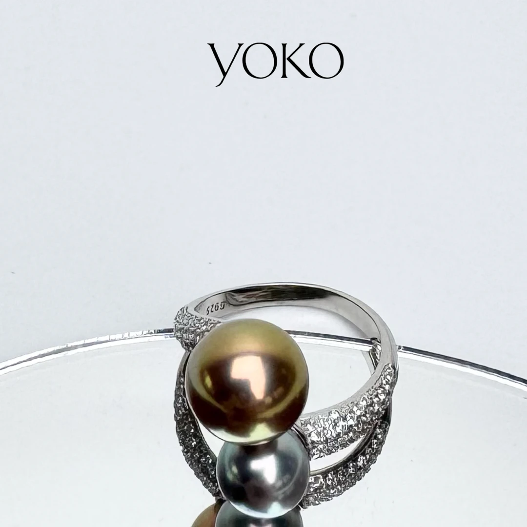 天然海水双珠戒指7-9mm