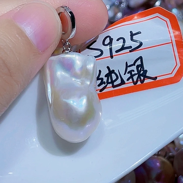 淡水珍珠银S925镶嵌颈饰