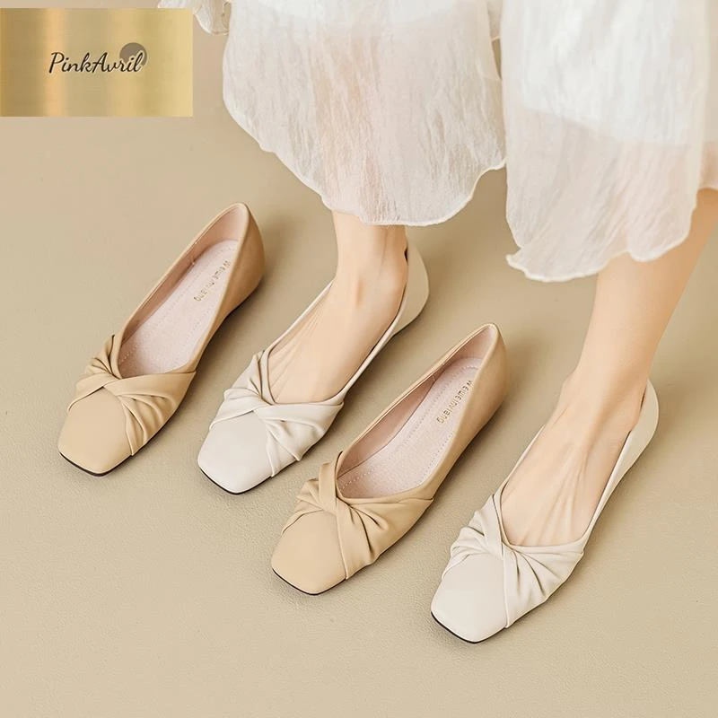 PinkAvril软底豆豆鞋玛丽珍女鞋2025年夏季新款乐福鞋一脚蹬平底