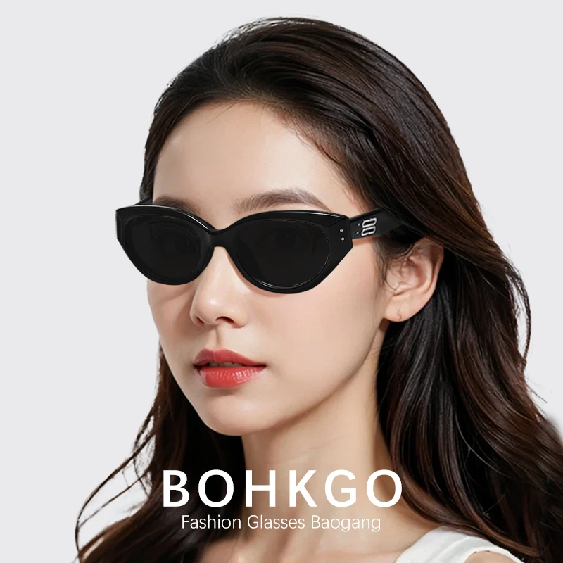 【涵豆专属】宝港眼镜猫眼复古太阳镜防紫外线潮流时尚墨镜女68TZ