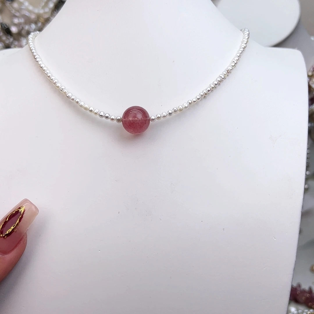 淡水珍珠颈饰银S925镶嵌