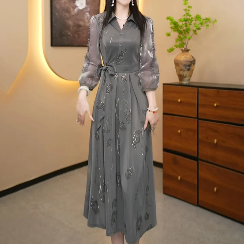 连衣裙2025新款女春秋今年流行十三行爆款气质减龄轻奢高级感裙子