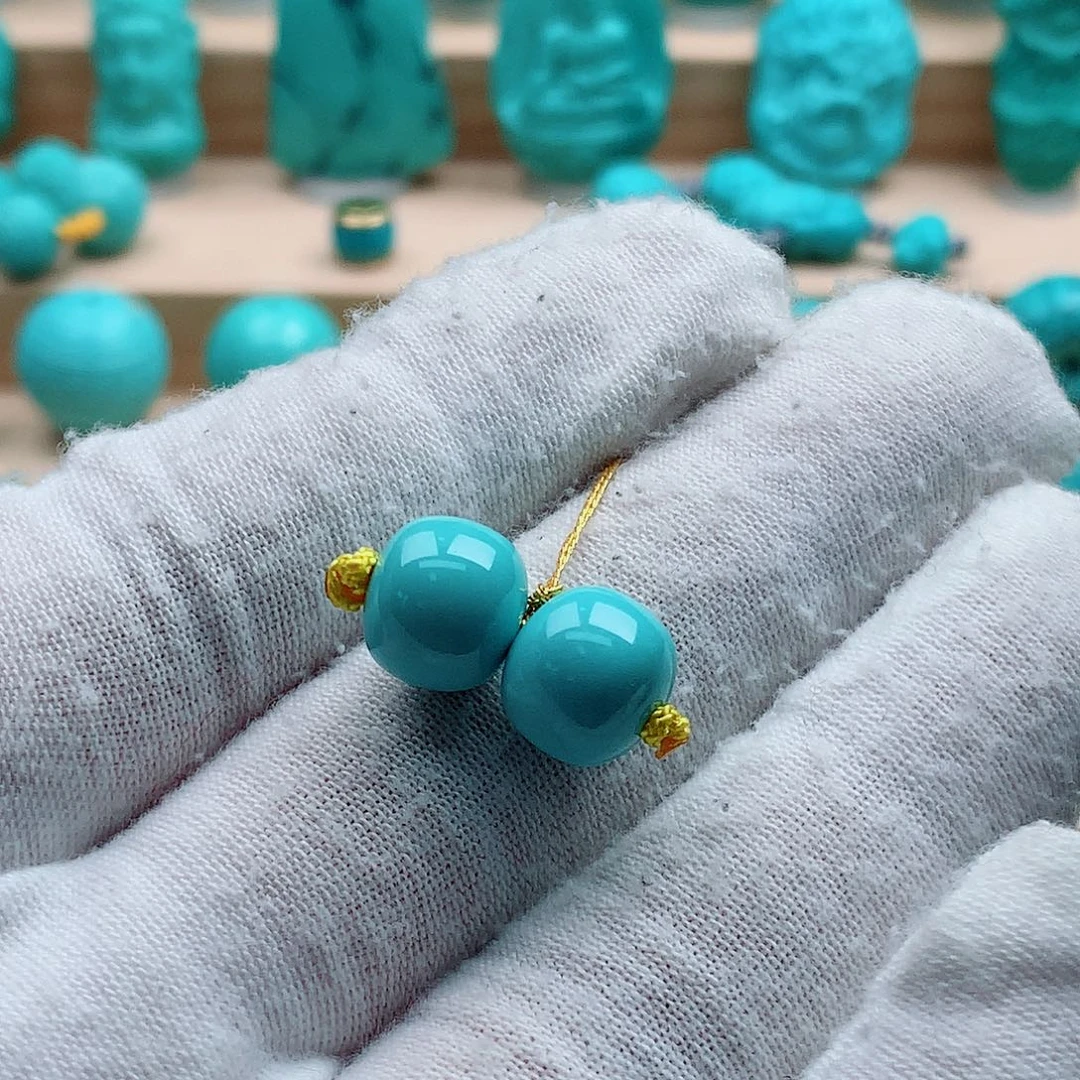 绿松石未镶嵌老型对珠