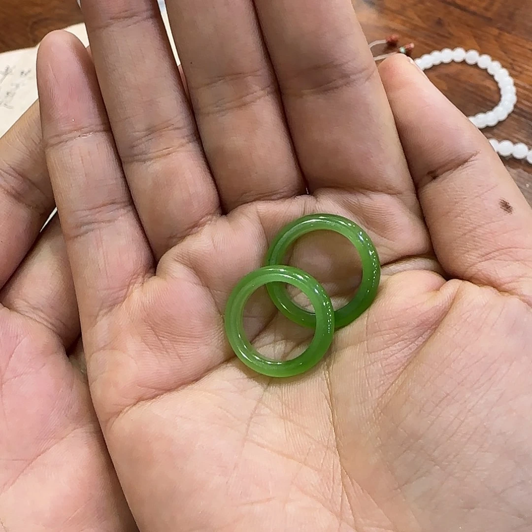 和田玉戒指未镶嵌吴*花