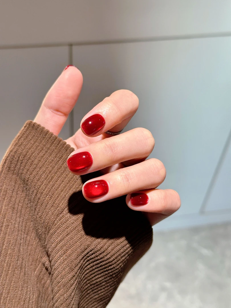 奶黄.纯色.纯手工带建构穿戴甲.微瑕