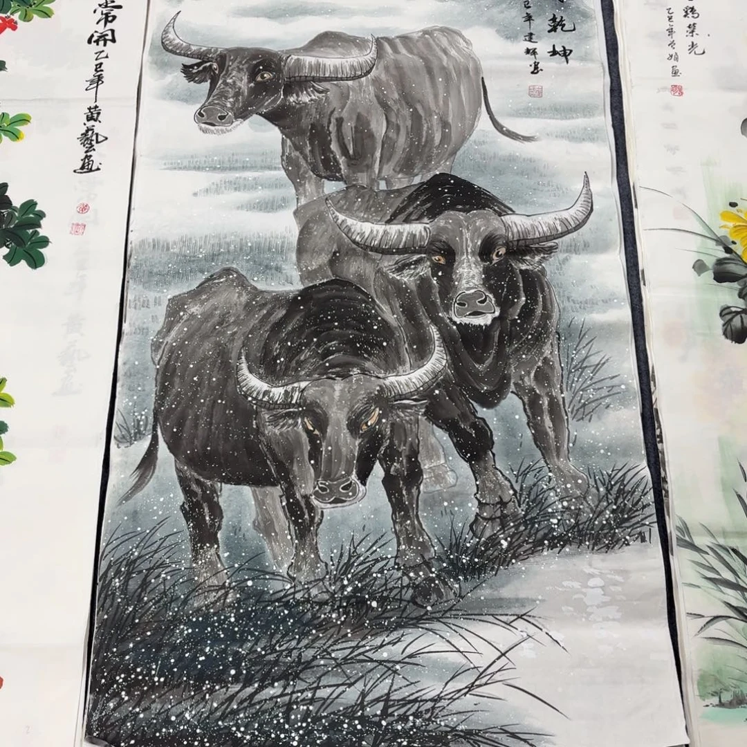 国画140×70手绘画画画