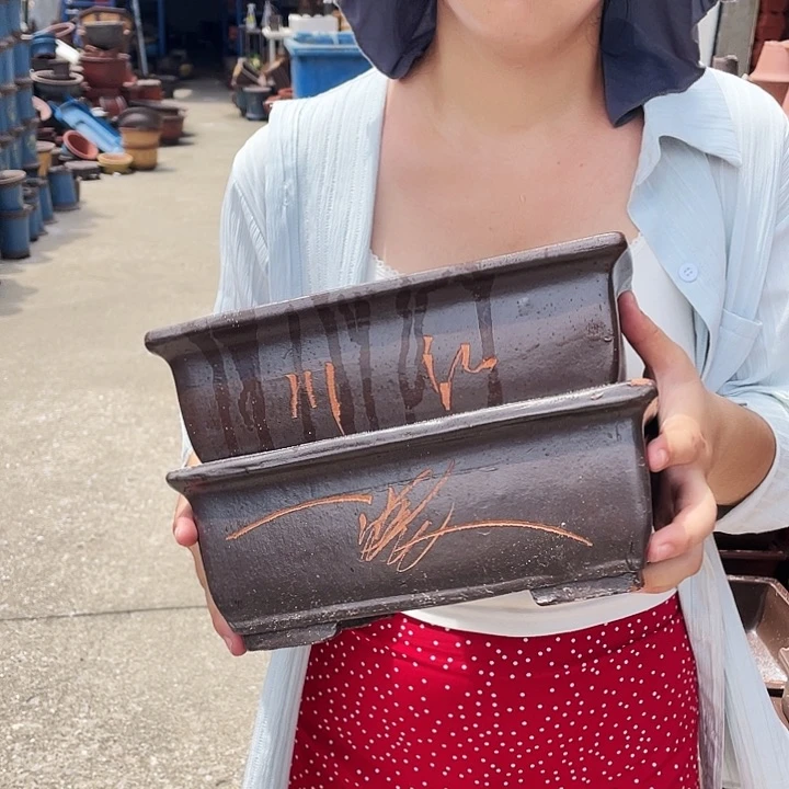 26+26棕色马槽花盆花盆花盆