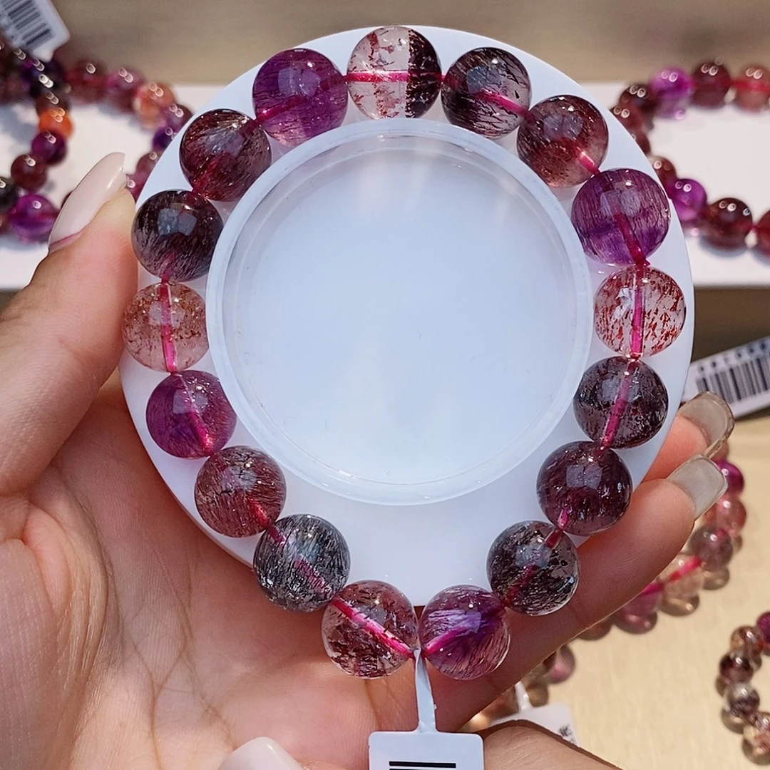 未镶嵌水晶手链黑加仑超七12+