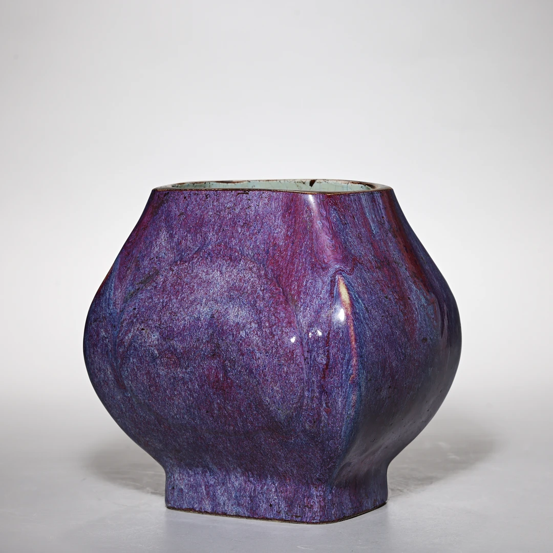 4308清乾隆·窑变釉贯耳尊【古董拍卖】