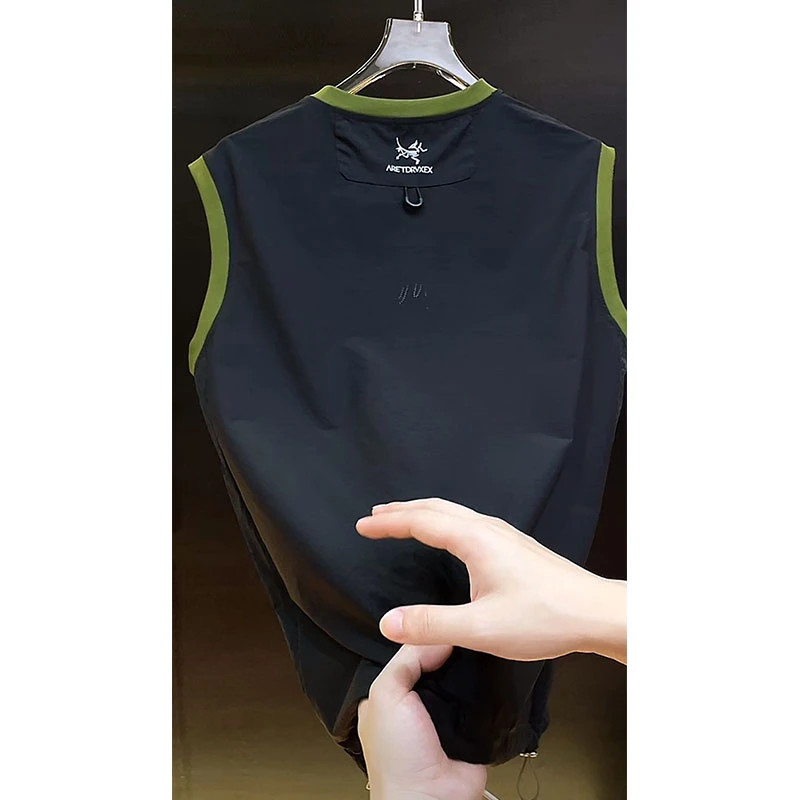 欧货顶奢高定大牌男装上衣2025夏季新款鸟家字母印花撞色透气背心