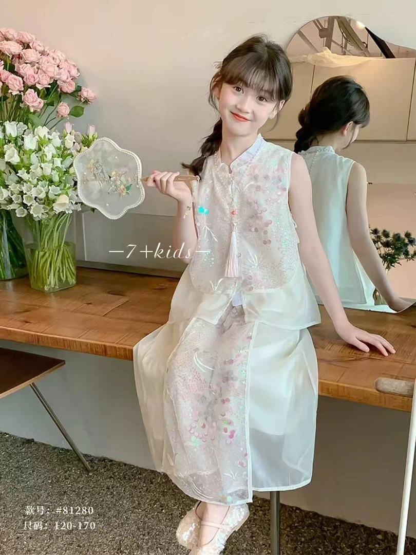 1280童装亮片国风套装