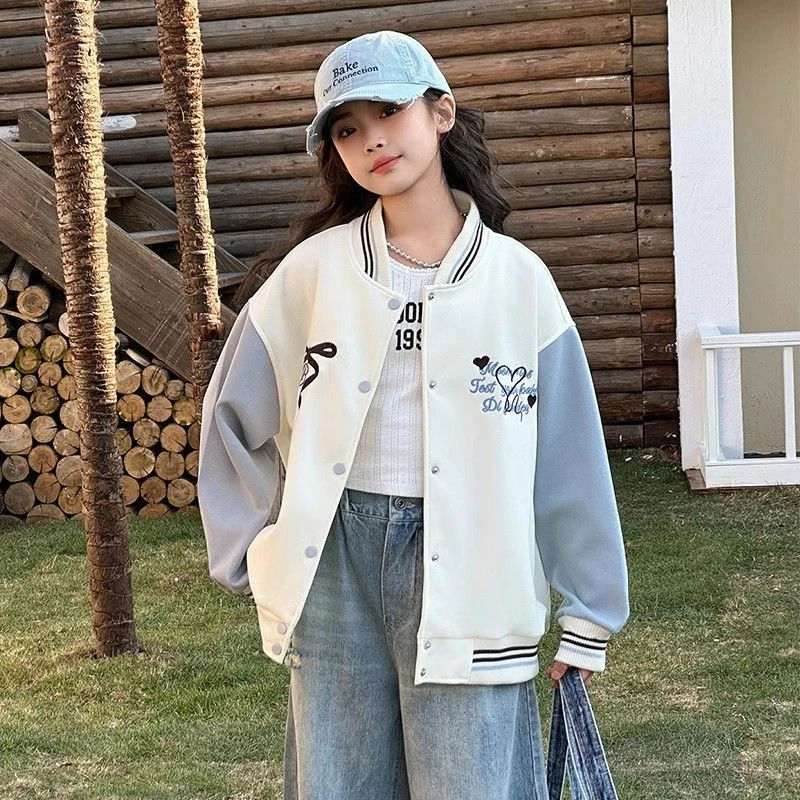 女童棒球服外套春秋款2025新款大童12儿童春装初中学生炸街潮15岁