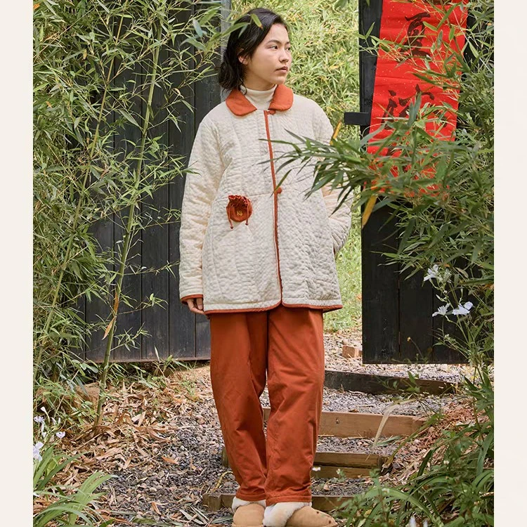 【梅子姐姐专属】朵朵可可252-053睡衣女秋冬新年加绒加厚家居套装