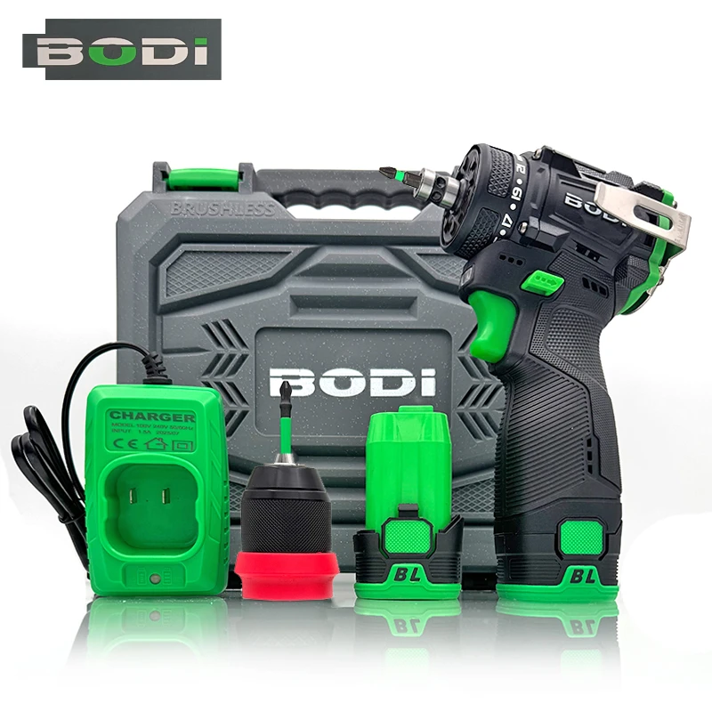 BODI纯铜无刷锂小钢炮电钻木工调速防水电动工具手枪钻充电手电钻