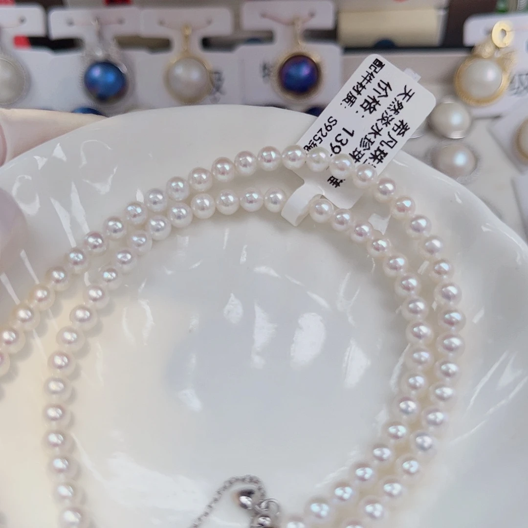 淡水珍珠银S925镶嵌颈饰