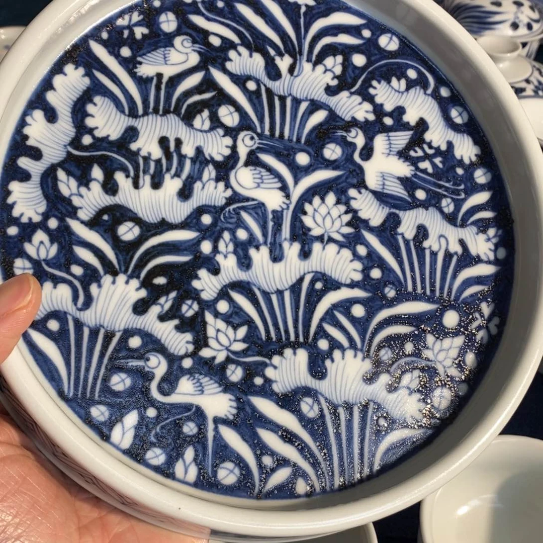 景德镇新年手绘福利陶瓷一鹭