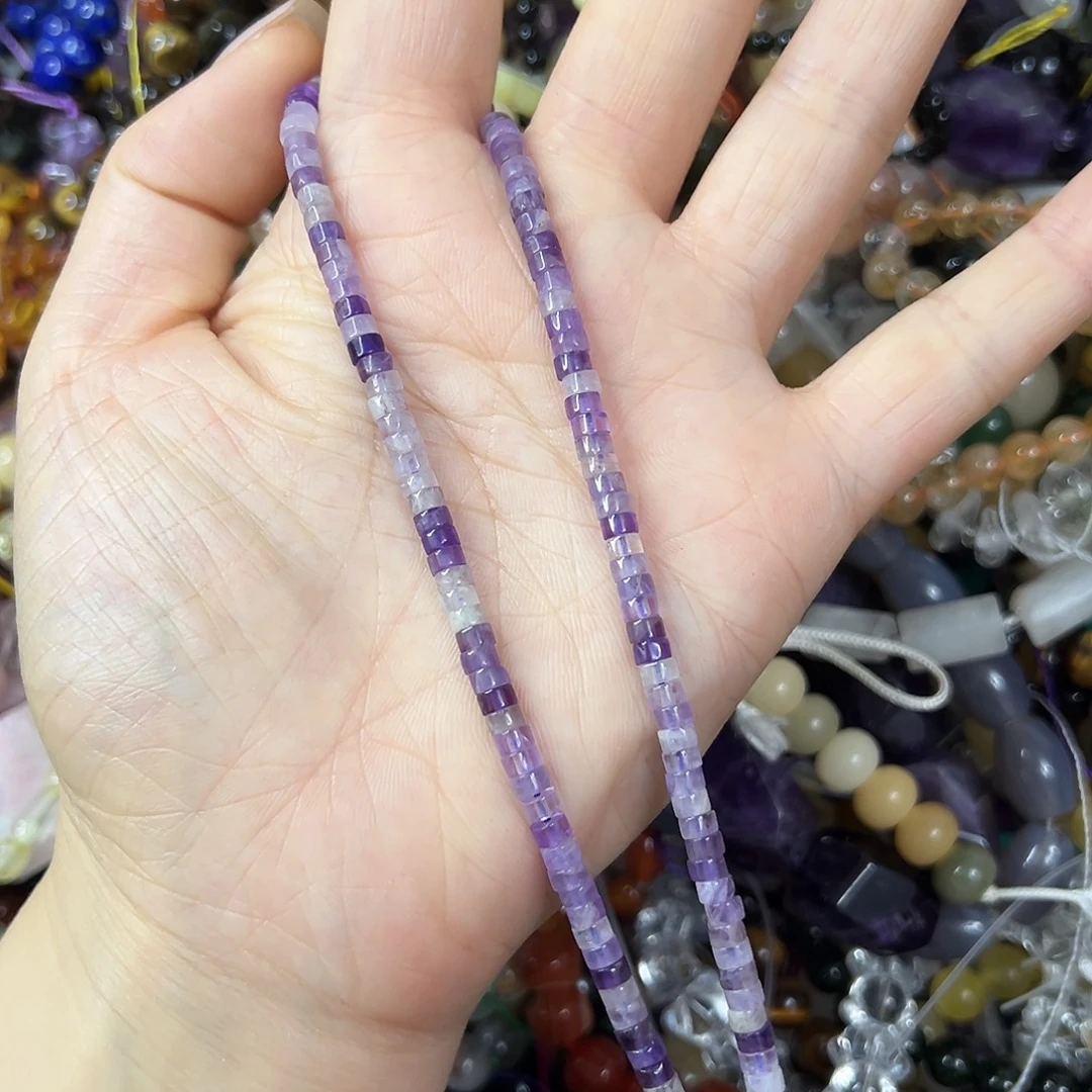 玛瑙/玉髓合金珠宝半成品，卡4紫水晶直切一条