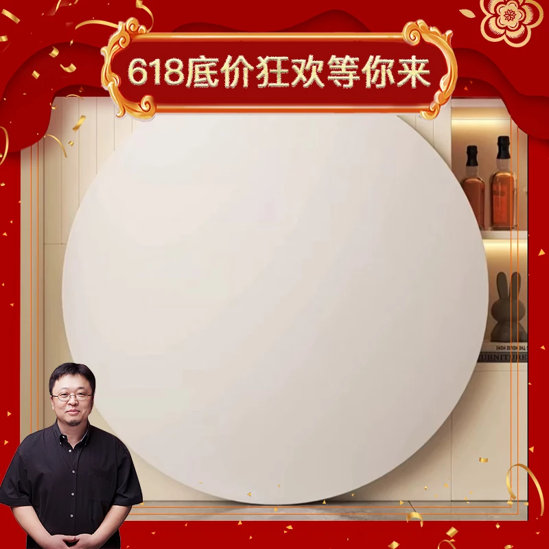 意式极简轻奢风岩板餐桌转盘家用餐桌旋转转盘