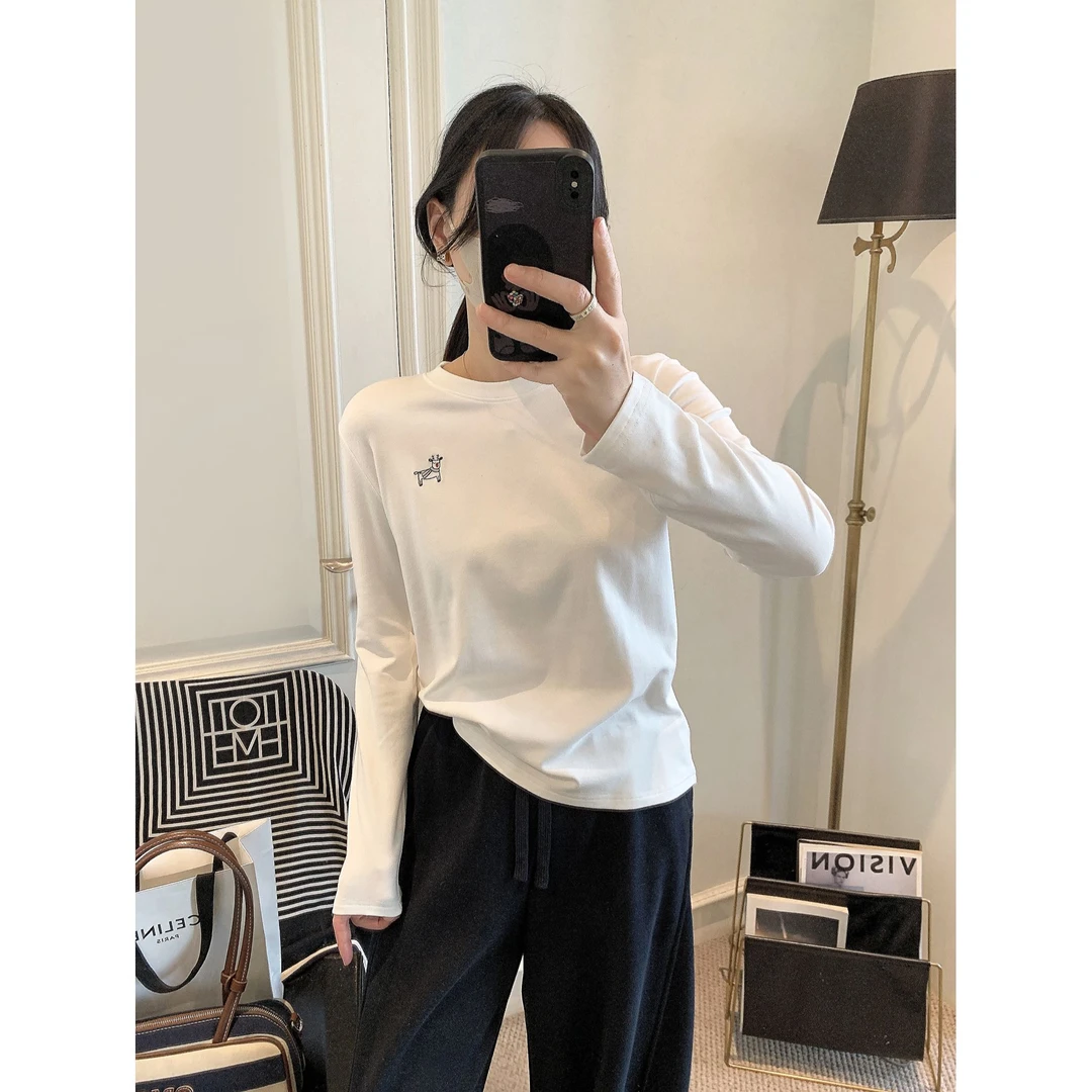 加绒打底衫女2025秋冬季新款女韩版时尚内搭圆领纯色t恤上衣女潮