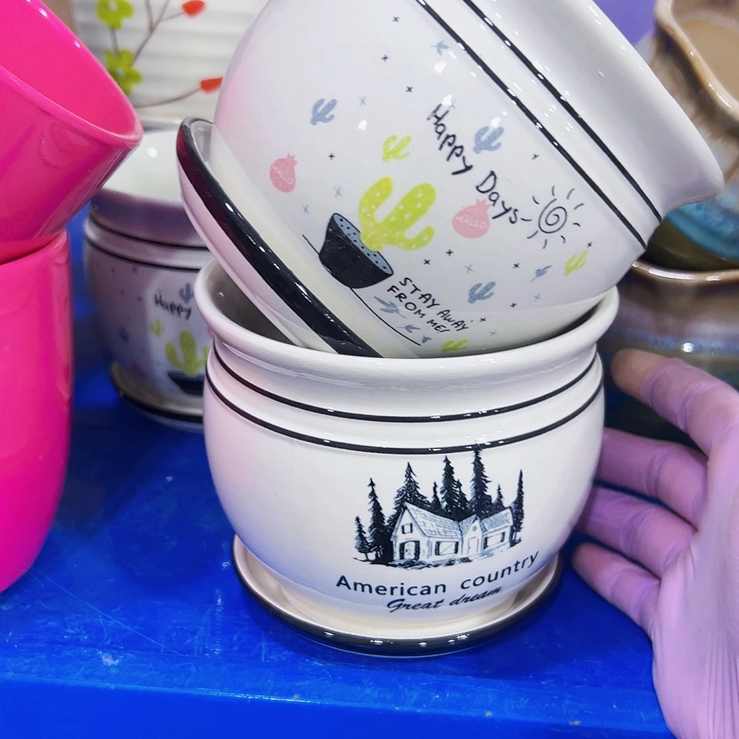 外贸尾单陶瓷花盆凑单10米包邮