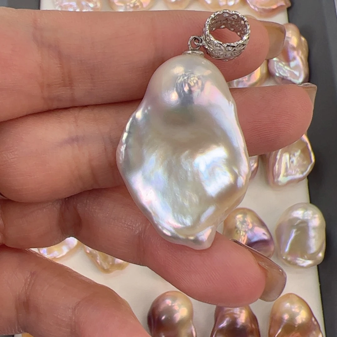 淡水珍珠吊坠(不含链)银S925镶嵌?**萄