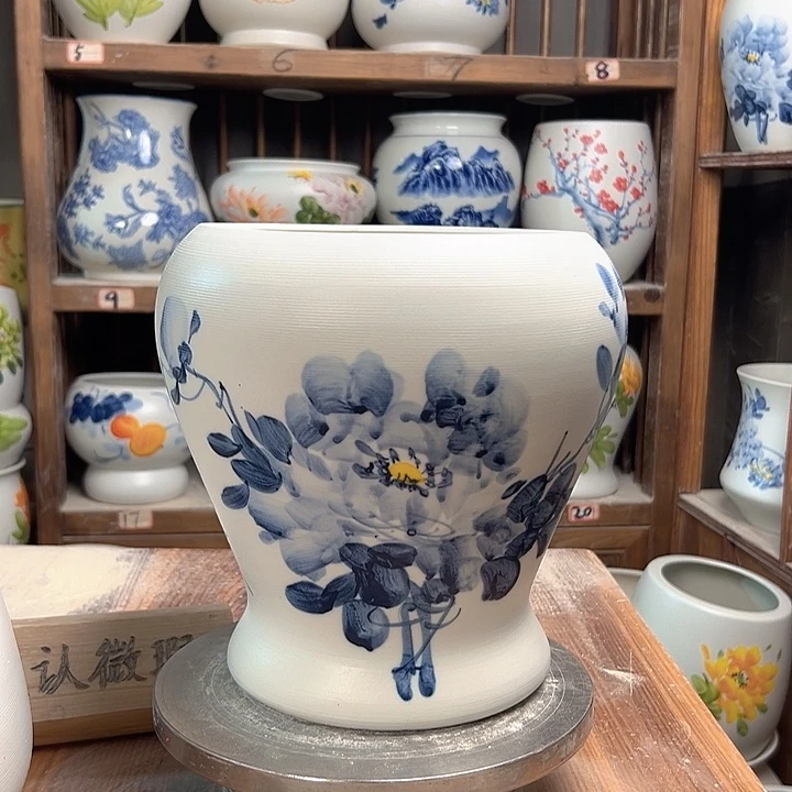 陶鱼尾兰兰牡丹陶瓷