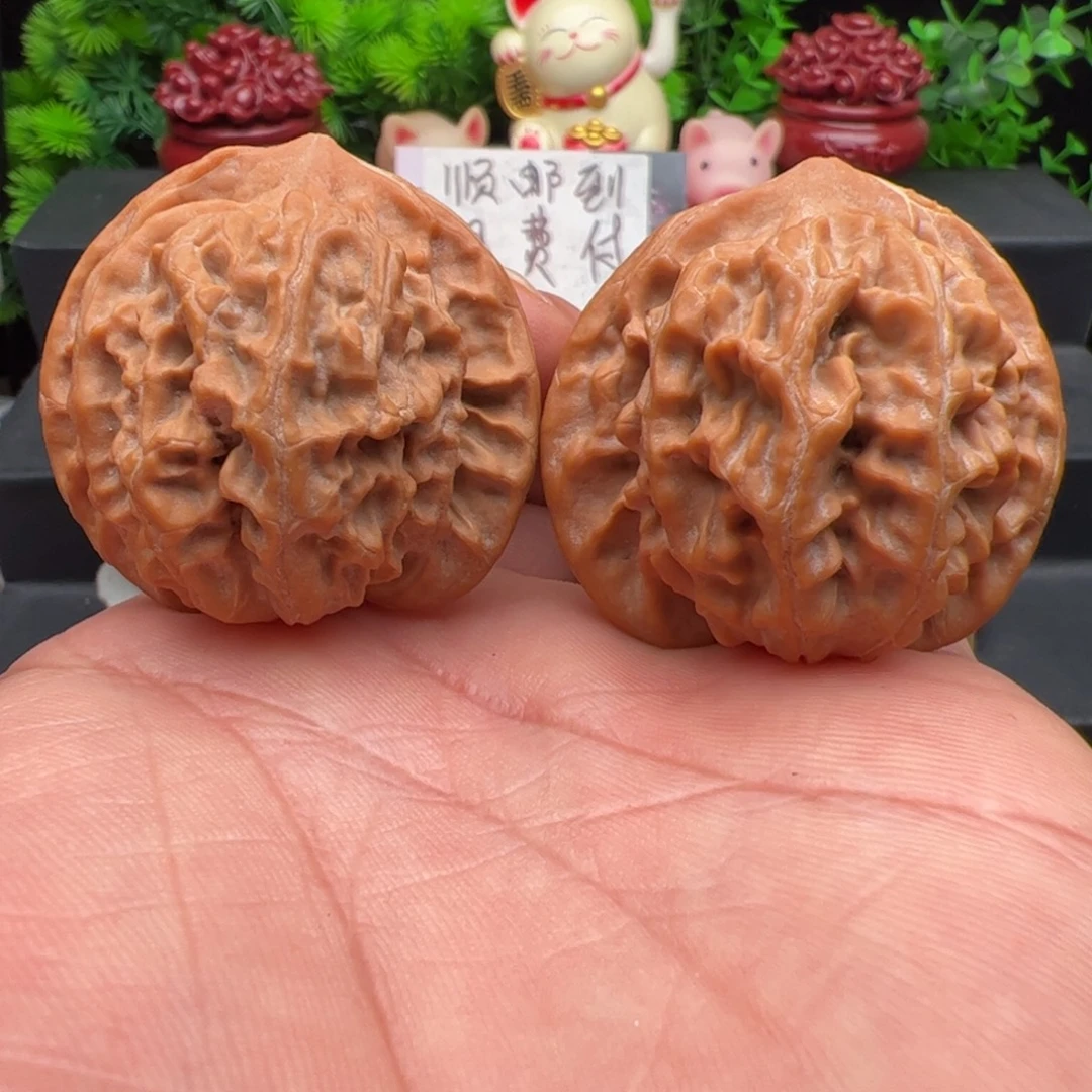 看****把件文玩核桃野生珊瑚纹，