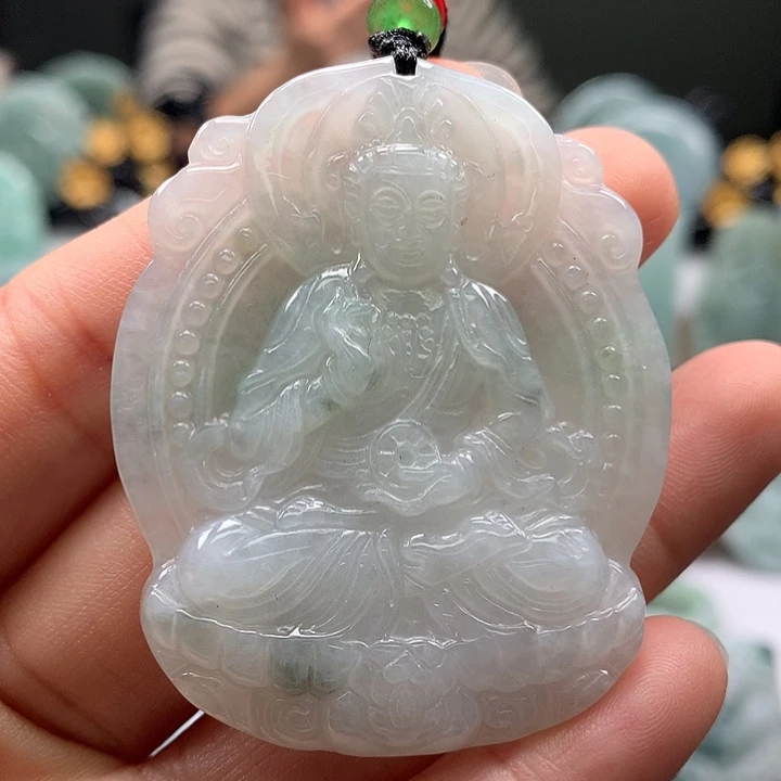 翡翠未镶嵌颈饰时来运转观音福利