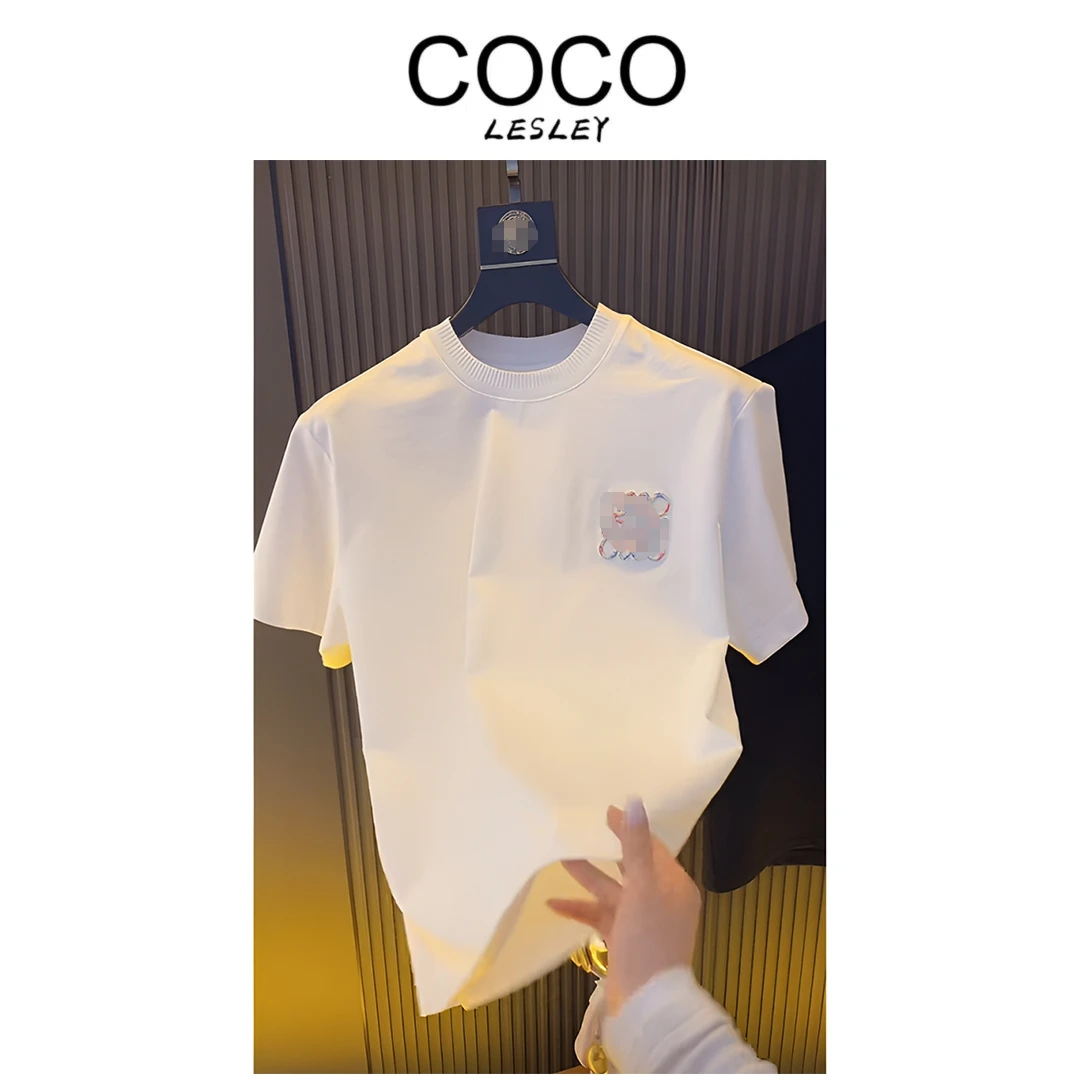 【COCO LESLEY】LYW夏季圆领短袖刺绣T恤刺绣t恤时尚极简风韩系