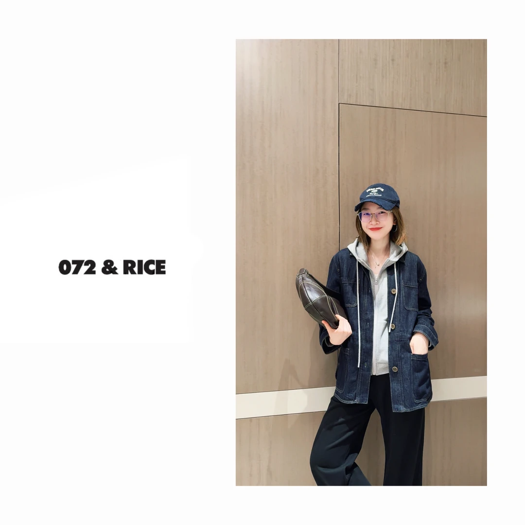 072 & RICE【海瑟薇】秋季休闲翻领长袖牛仔外套 A-YE03