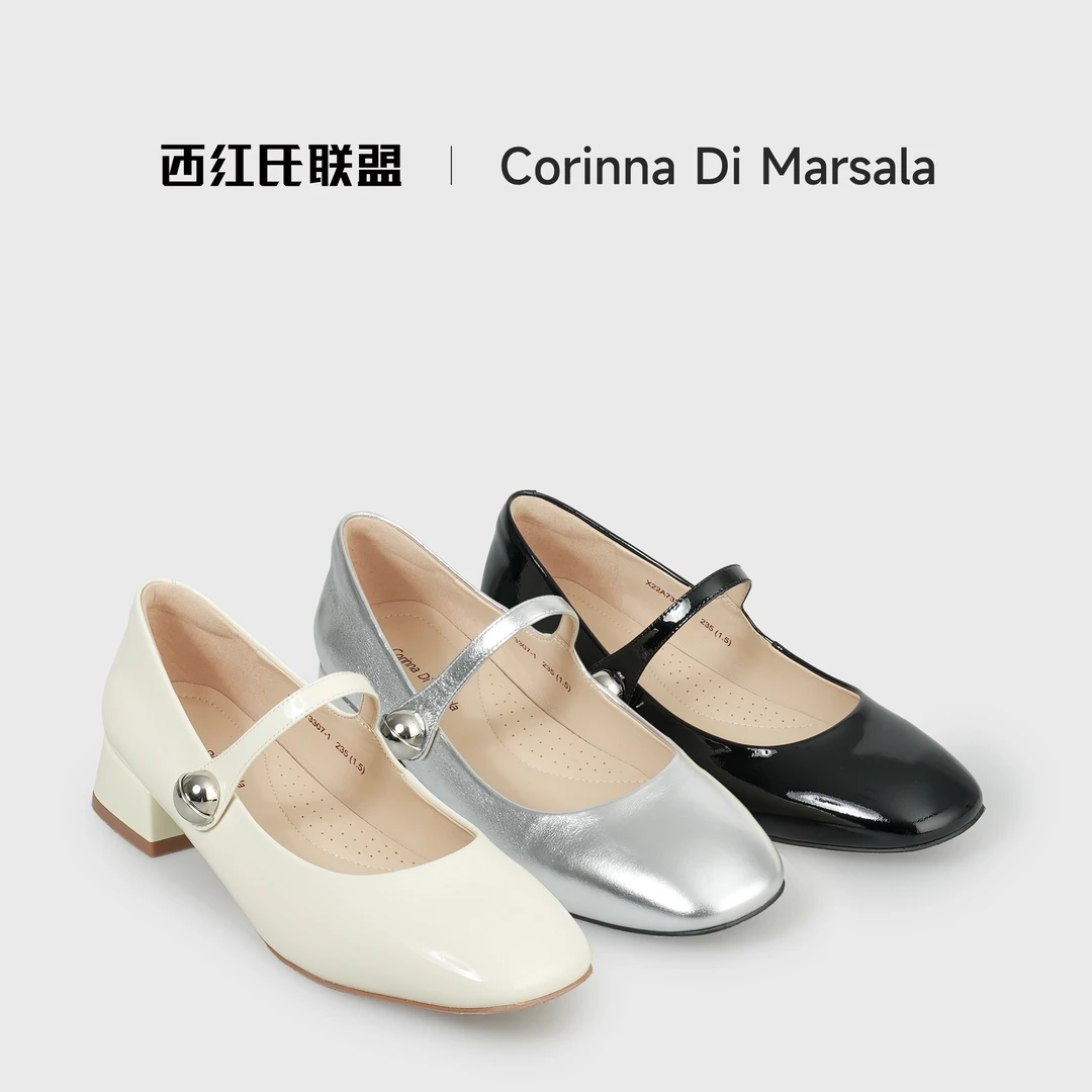 【西红氏&X】玛丽珍鞋X22A73307-1跟高3.5cm半码拍大