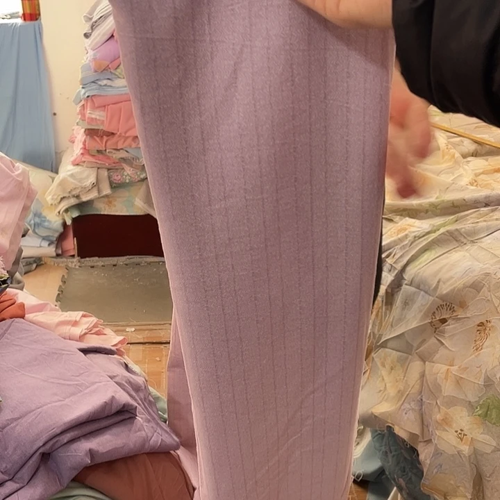 柿***意莫代尔纤维长绒棉镜面粉紫1.4米