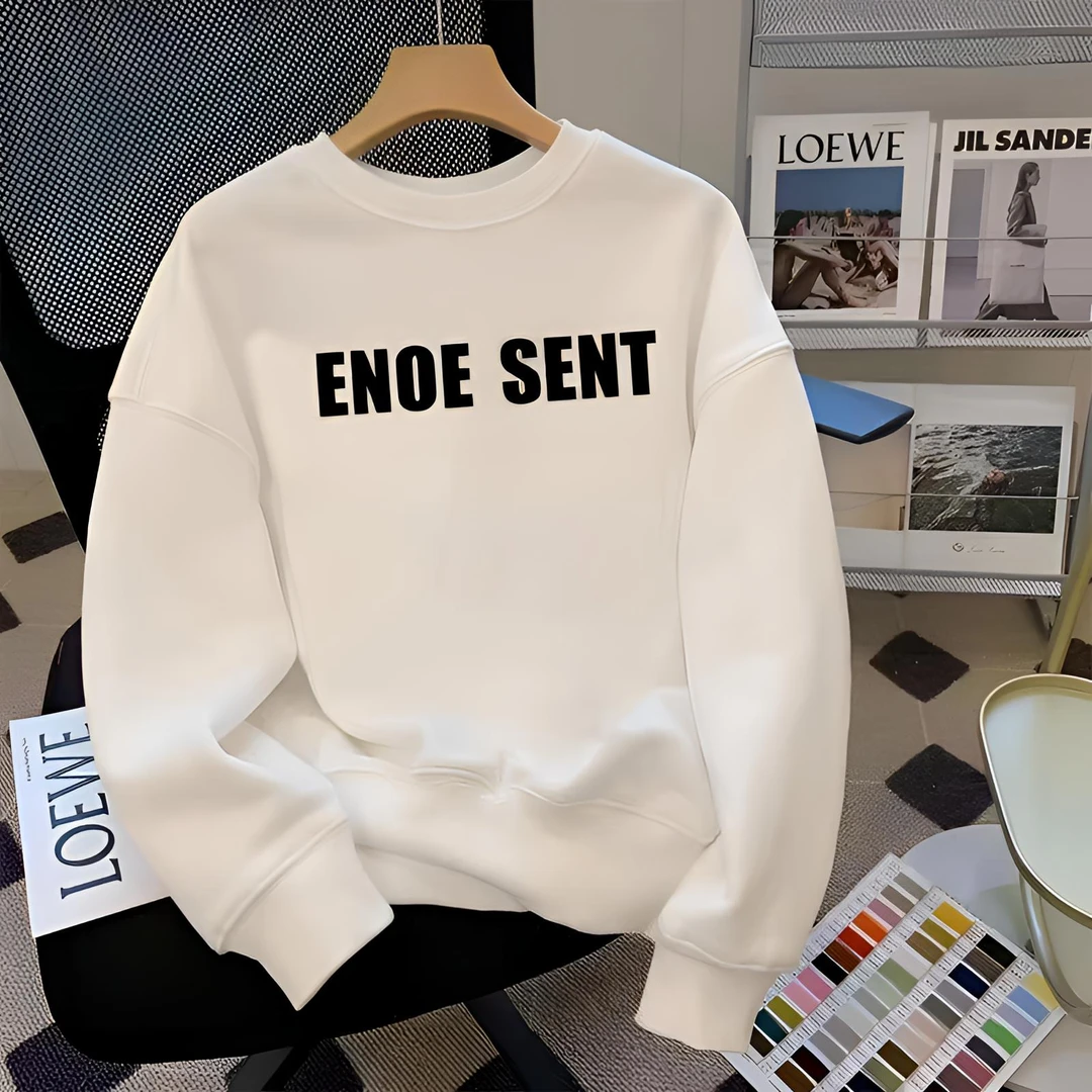 啄木鸟秋季男士休闲简约宽松上衣圆领秋冬青年印花潮流卫衣