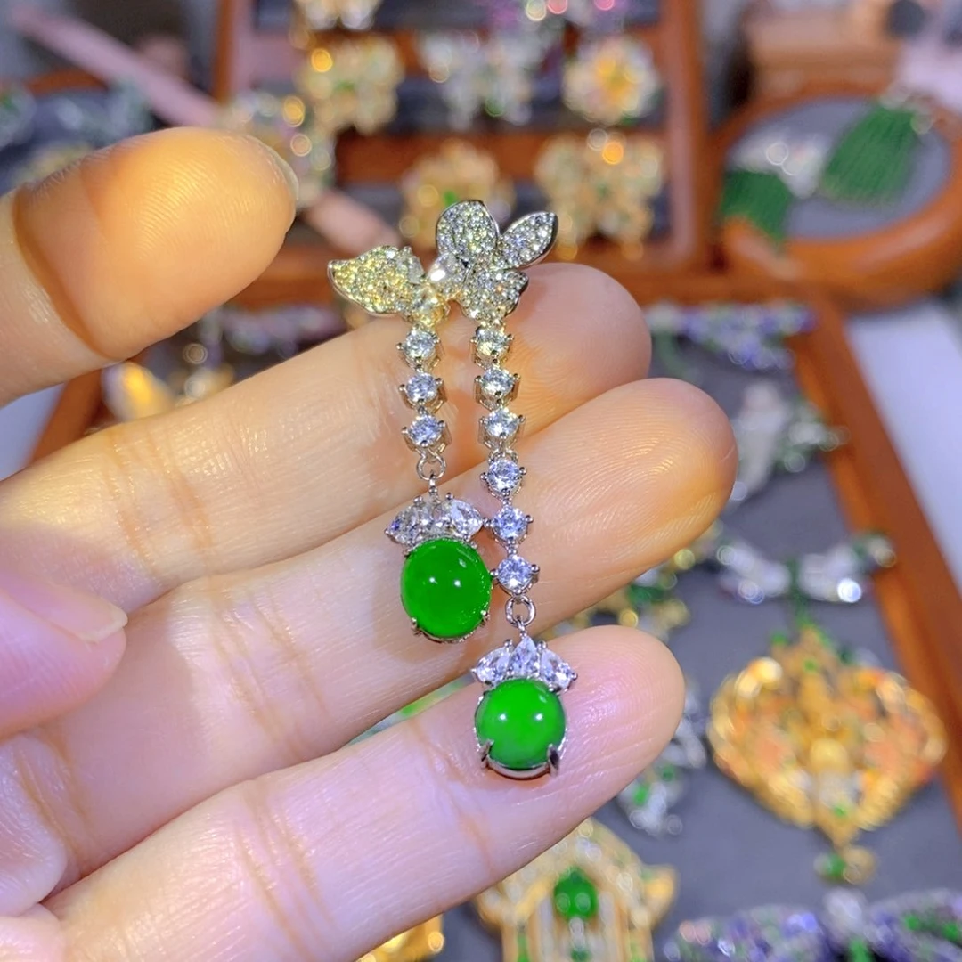 颈饰银S925镶嵌翡翠