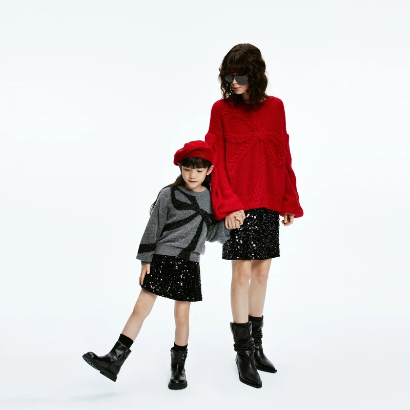 littlemoco童装24冬装新款女童灯笼袖长袖毛衣针织衫#KBD4SWT010