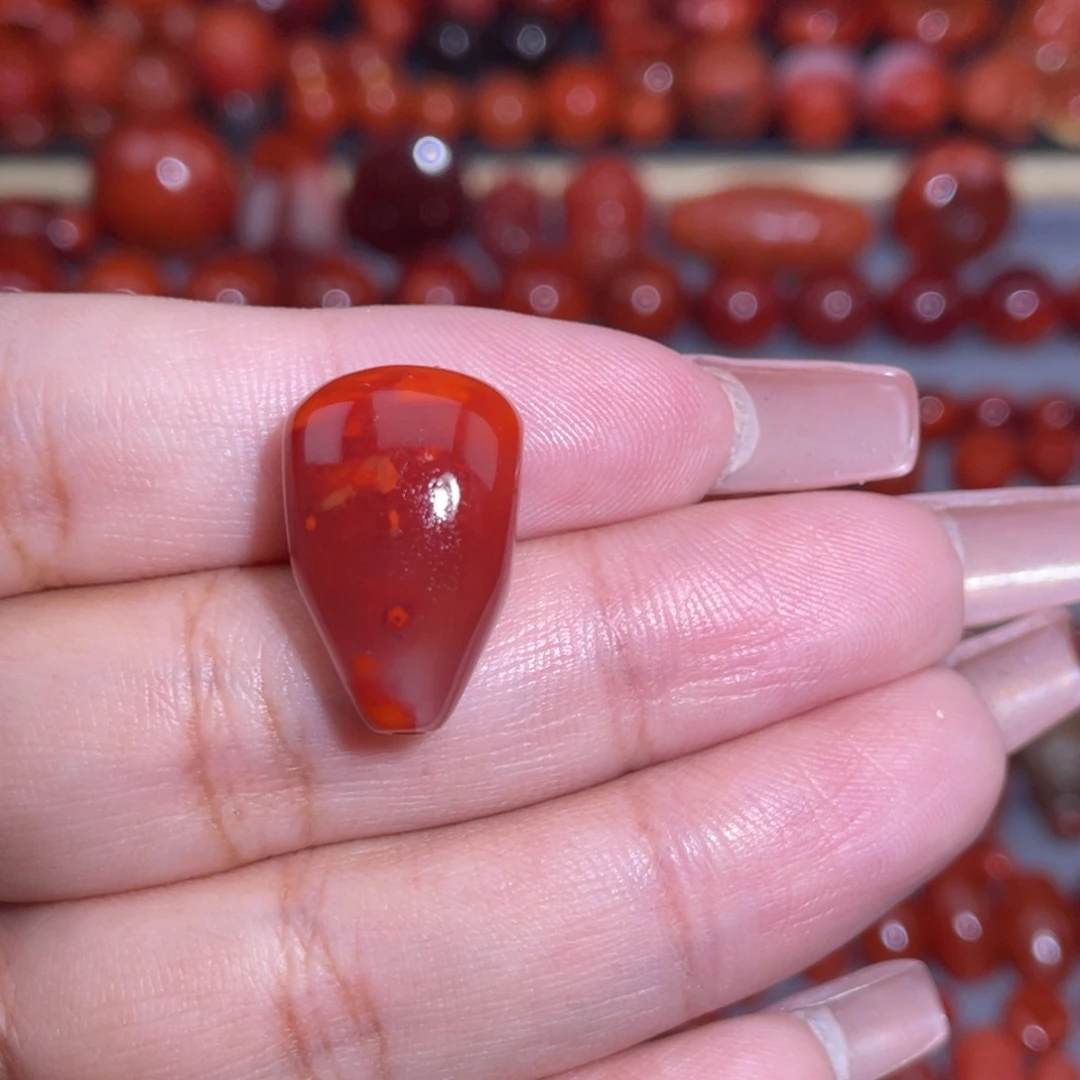 南红玛瑙未镶嵌瓦西火焰三通卡13