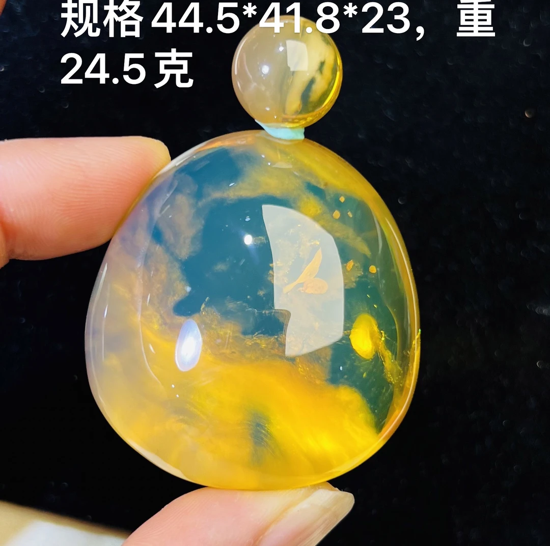 天然缅甸琥珀白蜜容洞