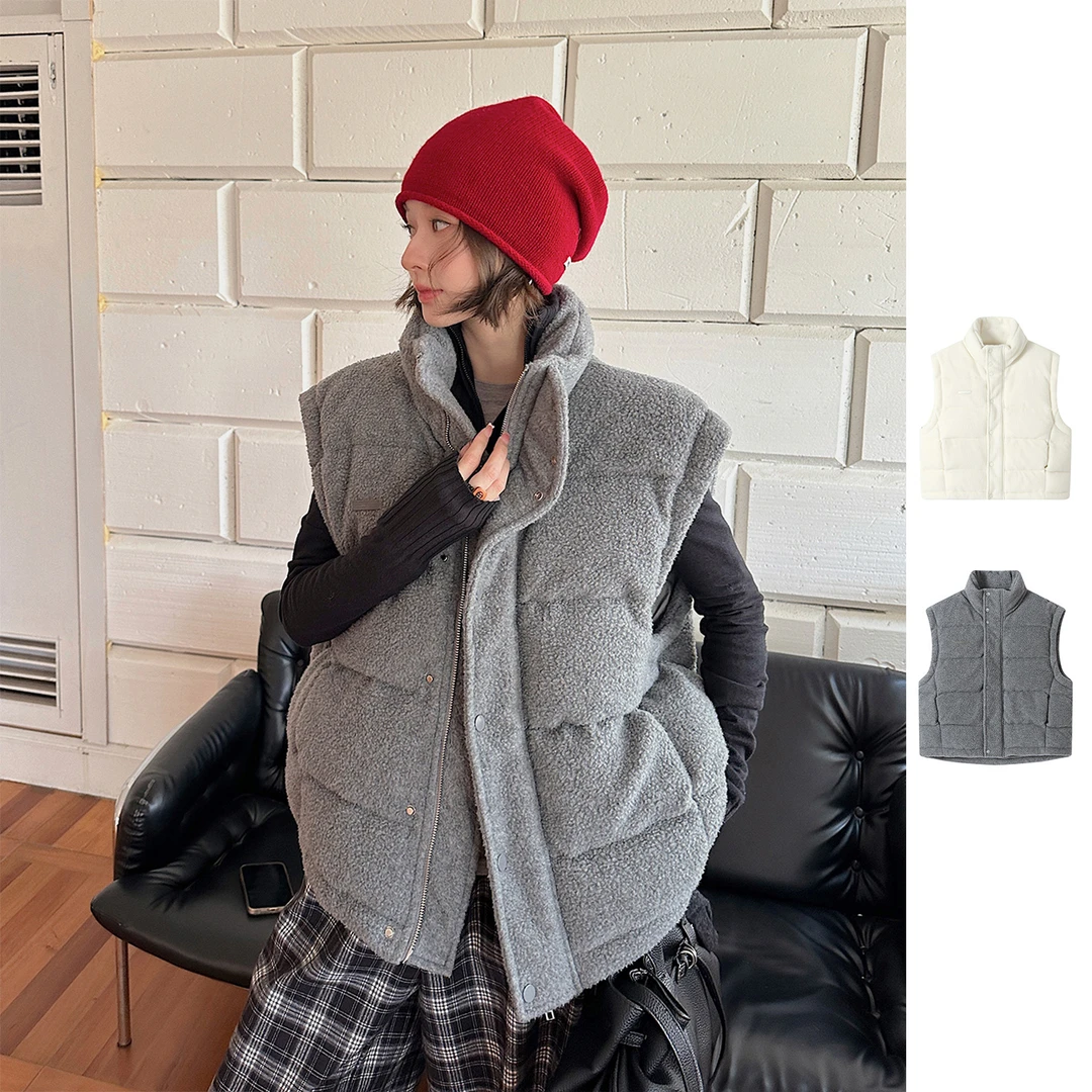 REREK设计师品牌肌理感软糯高领羽绒马甲 DSC买手店 R25D09109225