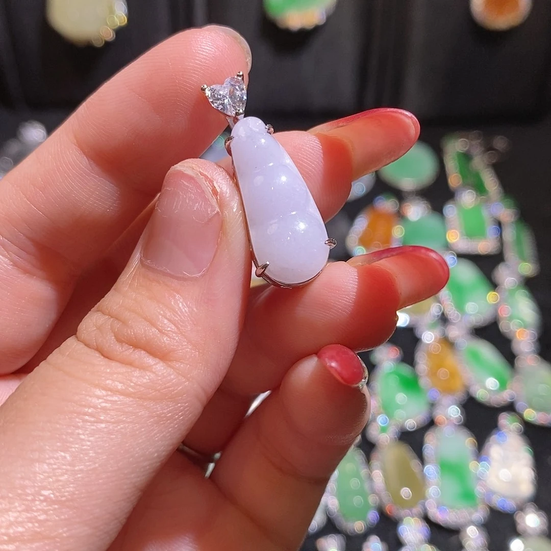 颈饰银S925镶嵌翡翠天然翡翠