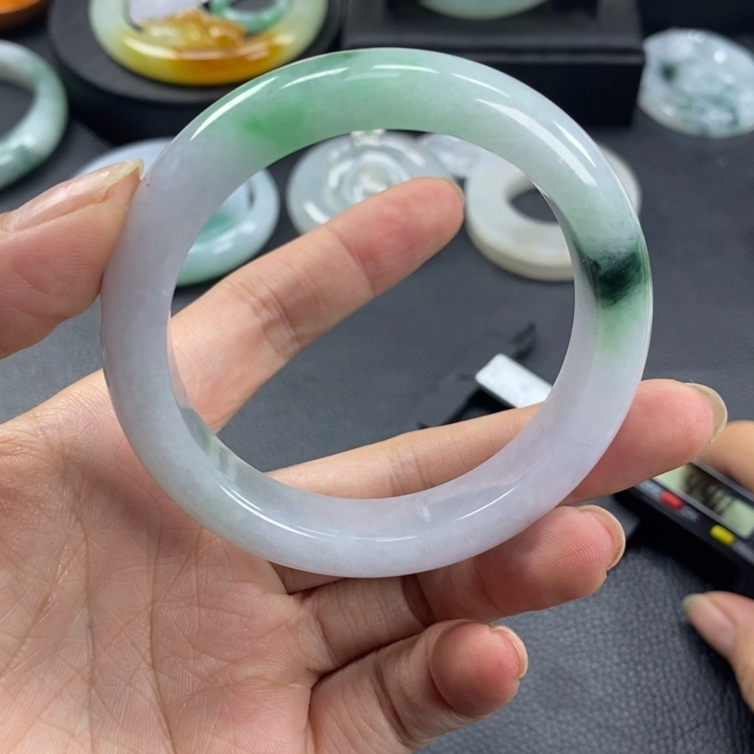 翡翠未镶嵌手镯天然翡翠手镯53.7