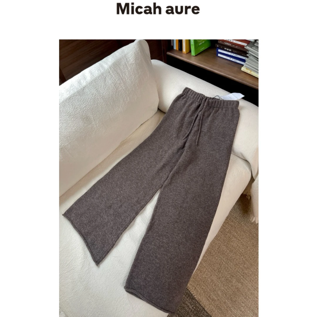 Micah aure 「凛冬针织裤」row 版秋冬100%羊毛针织卫裤