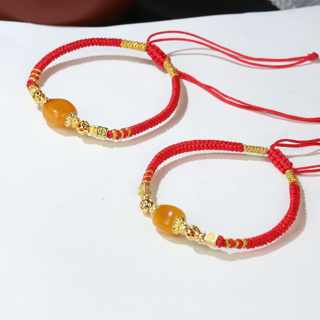 【 麦子家族】天然蜜蜡DIY手绳百搭多样性发一D0966