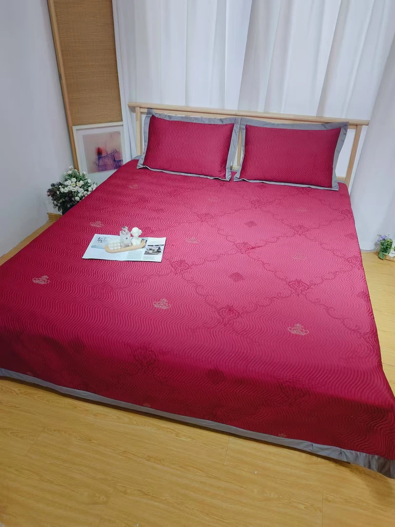巨贵！巨好！奢丽剪绣烧花长绒棉床盖三件套245*250微瑕疵～K917