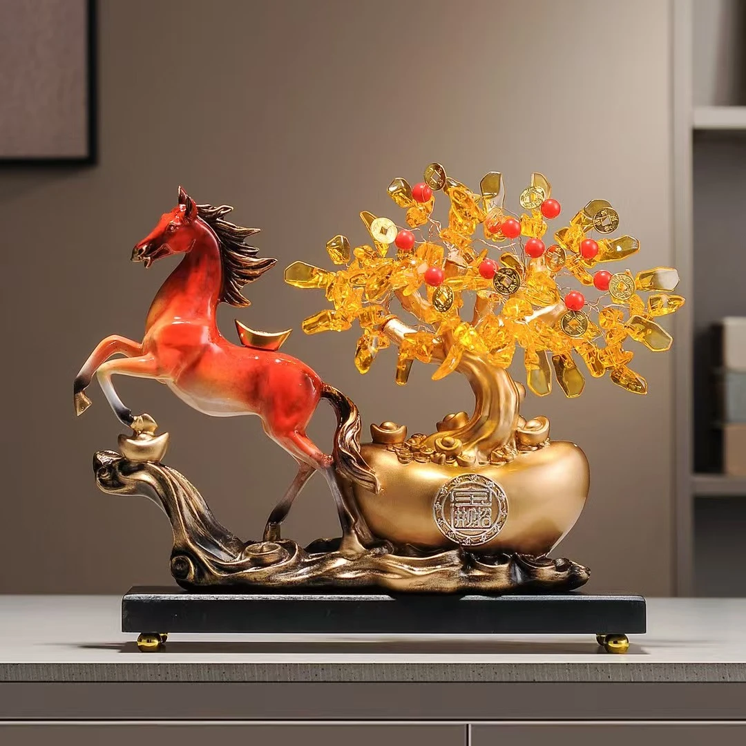 马上有钱招财进宝发财树摆件家居玄关客厅办公室乔迁新居礼品