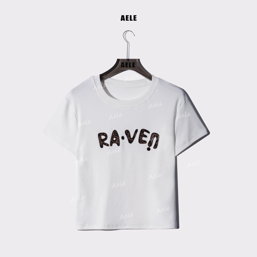 AELE圆领休闲简约豹纹印花T恤 T853 2995 AD