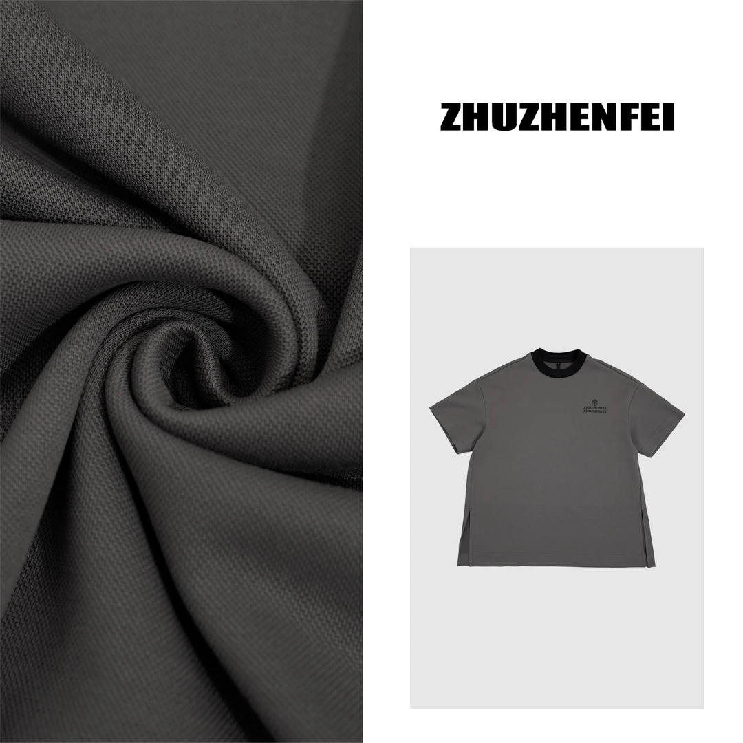 ZHUZHENFEI【莫代尔】灰色莫代尔棉百搭显瘦宽松T恤Z351159
