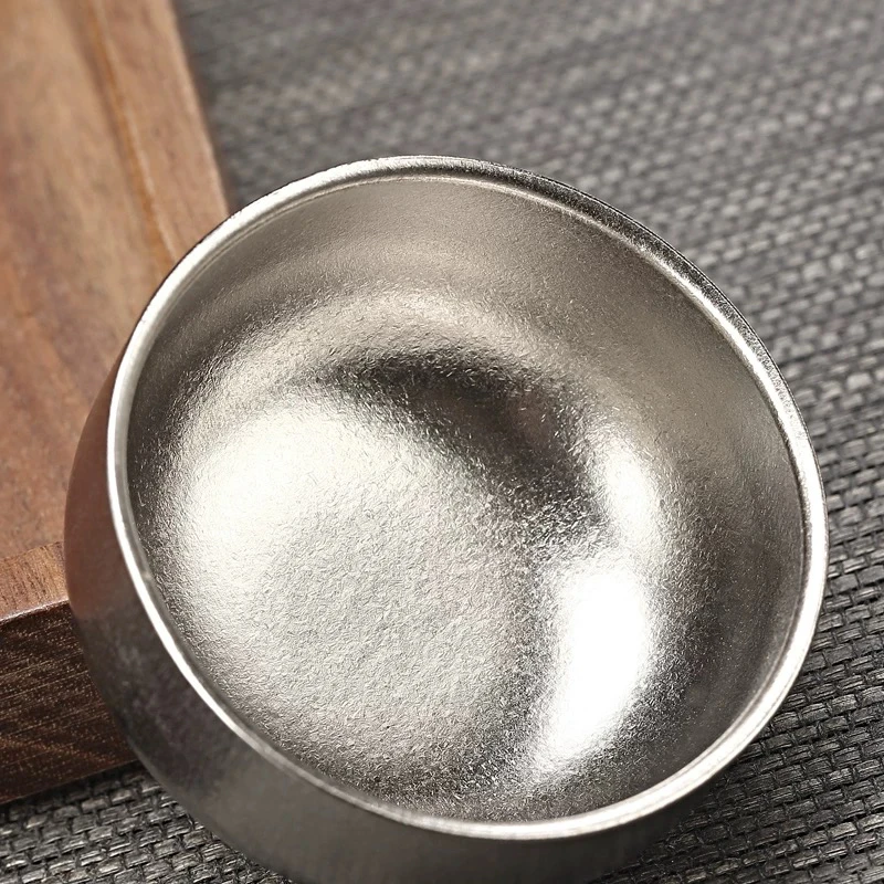 50ml双层纯钛小茶碗轻奢高颜值防烫主人杯