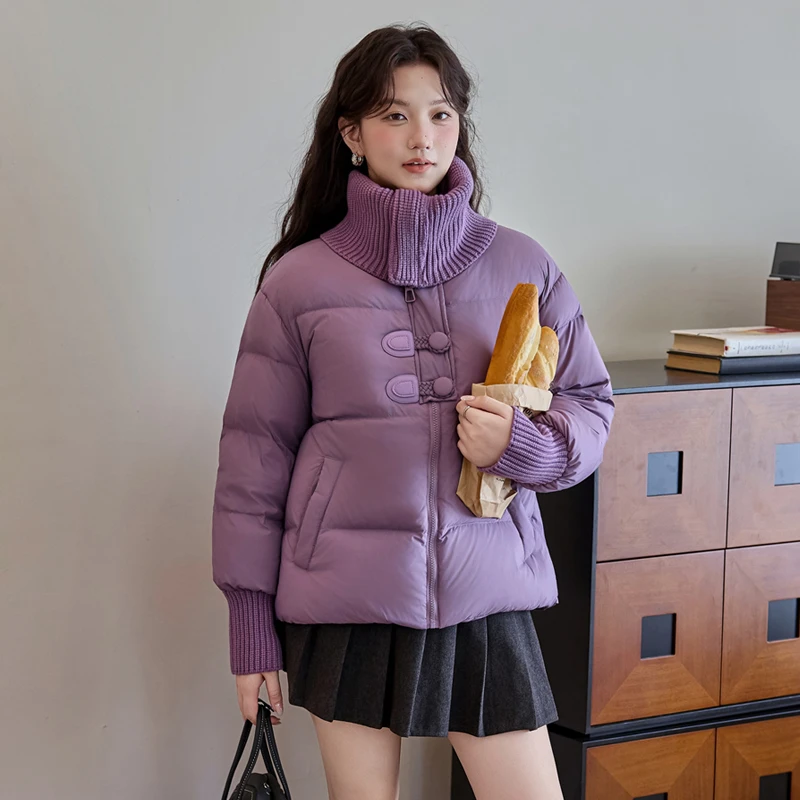 大码羽绒服女90绒短款可翻领加宽加大码宽松显瘦200-300斤时尚潮