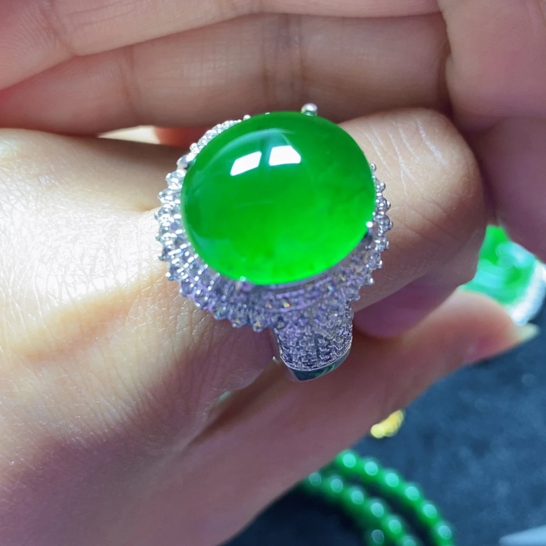 翡翠戒指未镶嵌天然翡翠