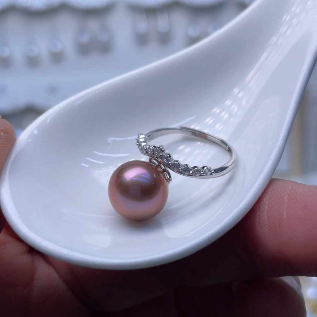 银S925镶嵌淡水珍珠戒指